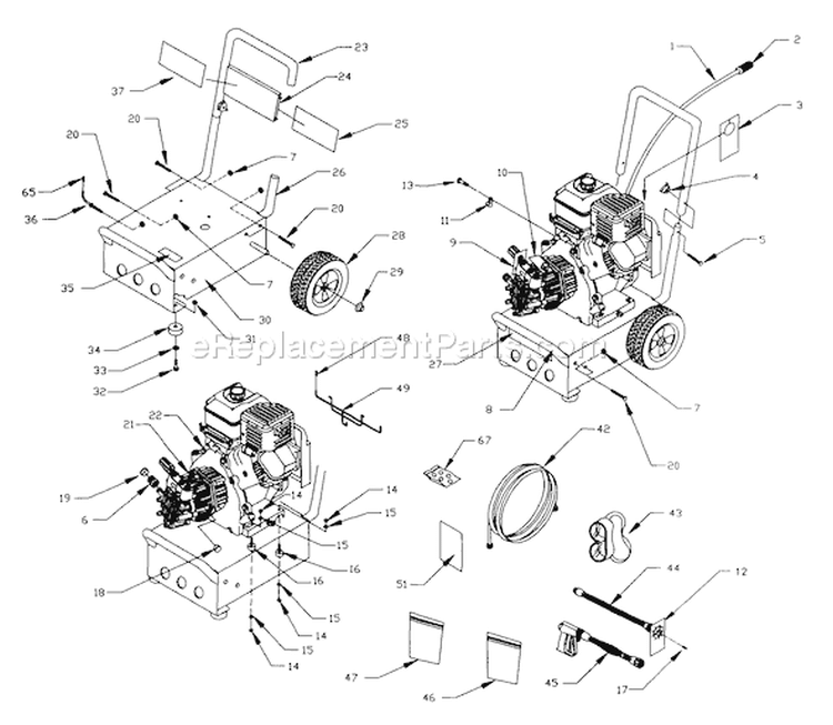 Page A Diagram and Parts List for 1172-1  Briggs and Stratton Pressure Washer